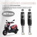 Dual Rear Shock Absorbers For Chinese Gy6 Scooter Mopeds 305mm Length With Adjustable Spring Preload And 10mm Mounting Hole