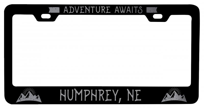 Humphrey Nebraska Laser Etched Vanity Black Metal License Plate Frame