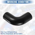 Uxcell 1 Set 45mm 77 Id 90 Degree Elbow Coupler Silicone Hose 4-ply With 2 Pcs Clamps Black Red
