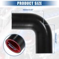 Uxcell 1 Set 45mm 77 Id 90 Degree Elbow Coupler Silicone Hose 4-ply With 2 Pcs Clamps Black Red