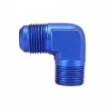 X Autohaux An12 90 Degree Male To 3 4 Npt Flare Bulkhead Fitting Adaptor Connector For Car Blue 6061 Aluminum Alloy