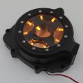 Httmt- Black W Yellow Led Left See Through Engine Stator Cover Compatible With 2003-2006 Hond Cbr 600rr P N Mt313-006a-bk