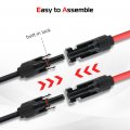 20 Feet 10awg Solar Panel Cable Wire Extension 10 Gauge With Female And Male Connectors 20ft Red Black