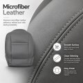 Driver Side Bottom Replacement Seat Cover Gray Microfiber Leather For Toyota Land Cruiser Base Sport 1990 To 1997 With 0 5 In