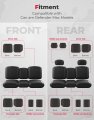 Kemimoto Utv Seat Covers Black Waterproof Repellent Set W Headrest Cover Compatible With Can Am Defender Front Two Doors Split