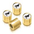 Ford Bronco In White On Golden Cylinder-style Aluminum Tire Valve Stem Caps Official Licensed 