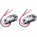 2 5 In White Led Trailer Truck Clearance Side Marker Light Assembly Pieces Clear Lens Courtesy Indicator Lights For Boat Marine 