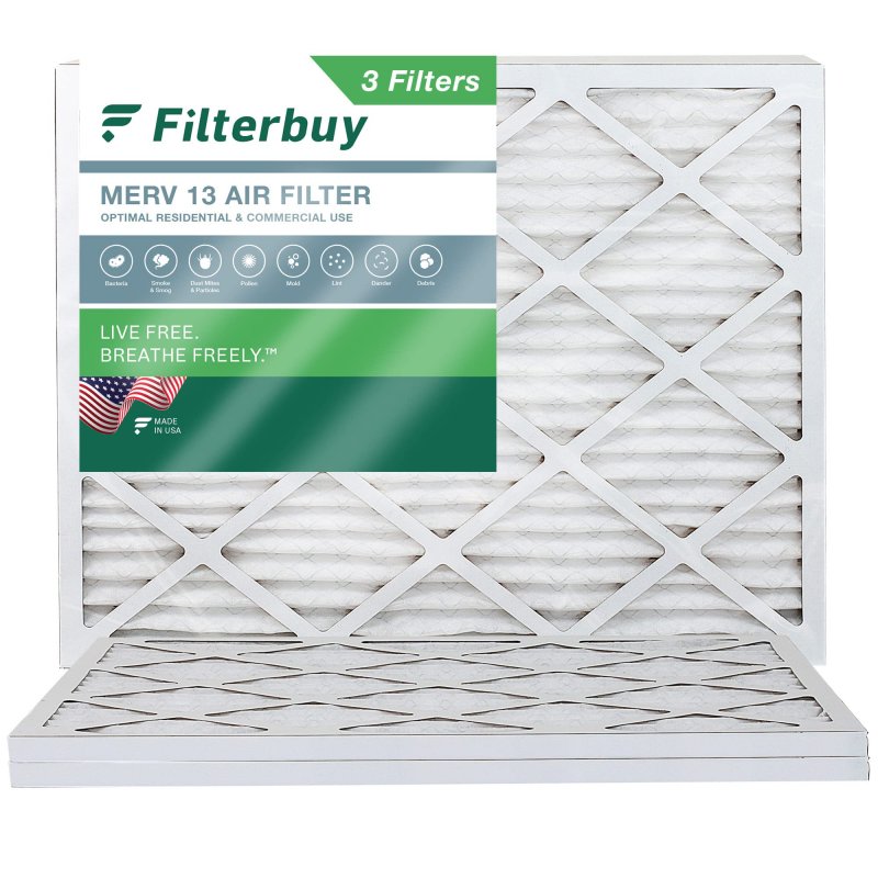 Filterbuy 19 88x21 5x1 Air Filter Merv 13 Optimal Defense 3-pack Pleated Hvac Ac Furnace Filters Replacement Actual Size 88 X