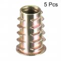 Uxcell Furniture Threaded Insert Nuts Zinc Alloy M10 Internal Threads 23mm Length 5pcs