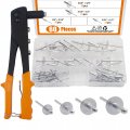 60pcs Large Flange Aluminum Blind Rivets Assortment Kit With Heavy Duty Hand Riveter Rivet Gun Tool 1 8 5 32 3 16 Pop 