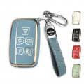 Key Fob Cover For Range Rover Land Jaguar 5 Button Smart Case With Leather Keychain And Screwdriver Blue Tpu Protector Shell 