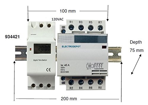 Timer 30 Amp 4 Pole Programmable 7 Day 24 Hours Silent Operation No Time Control 120vac