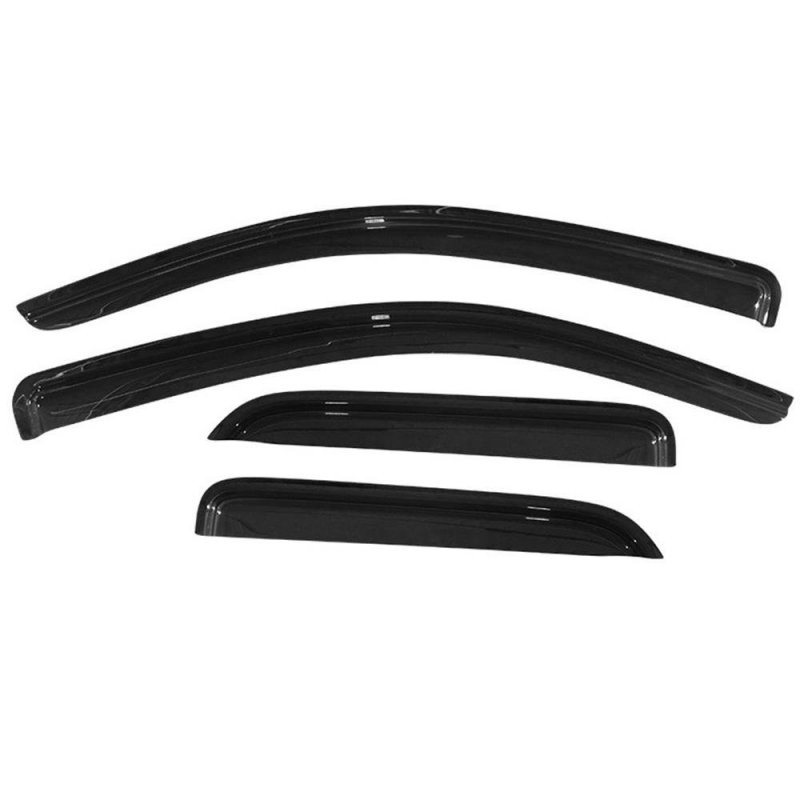 Smoked Window Visors Rain Guards For 2014 2018 Chevrolet Silverado Gmc Sierra Double Cab Out Channel Tape On Deflectors 4 Piece