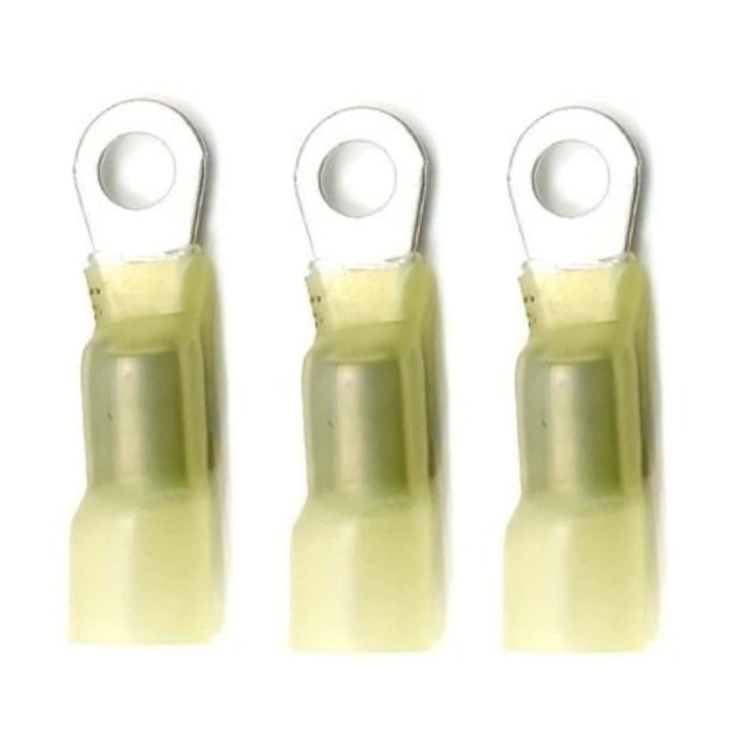Heat Shrink Solder Ring Terminals Yellow 12 10 Ga Gauge Number Stud Size Dual Wall Alx-pau-si-hp2370-cla1