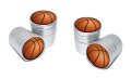 Elektroplate Basketball Matte Chrome Aluminum Tire Valve Stem Caps Universal Fit For Cars Bikes Trucks Rvs Motorcycles Trailers 
