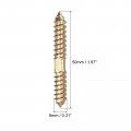 Uxcell 8x50mm Hanger Bolts 80pcs Double Ended Self-tapping Thread Wood To Dowel Screws For Connecting