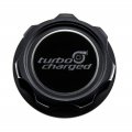 Vms Racing Black Oil Cap With Turbocharged Emblem In Cnc Machined Billet Aluminum Compatible Honda Acura Integra