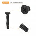 Uxcell 10 X 1-1 4 Sheet Metal Screws 100pcs Black Oxide 410 Stainless Steel Flat Head Phillips Drive Self Drilling