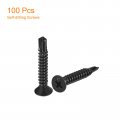 Uxcell 10 X 1-1 4 Sheet Metal Screws 100pcs Black Oxide 410 Stainless Steel Flat Head Phillips Drive Self Drilling