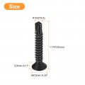 Uxcell 10 X 1-1 4 Sheet Metal Screws 100pcs Black Oxide 410 Stainless Steel Flat Head Phillips Drive Self Drilling