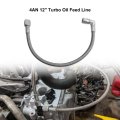 4an Turbo Oil Feed Line 12 Length Stainless Steel Braided Pressure Remote Turbocharger Drain Return An4 90 Degree End Straight