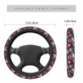 Fehuew Sugar Skull Steering Wheel Cover For Women Girls 15 Inch Universal Auto Car Anti Slip Wrap Covers Fit Vehicles Truck Suv