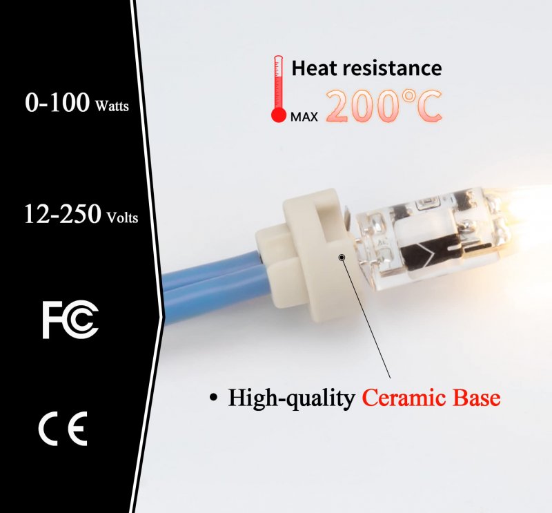 Dicuno G4 Gu5 3 Bi-pin Ceramic Base Socket Mr16 Mr11 Halogen Incandescent Led Bulb Holder Wire Connector 5pcs