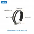 Uxcell 2pcs T-bolt Hose Clamp Working Range 98-103mm Rubber Cushioned Intake Intercooler Clamps Adjustable Tube For Tubes Pipes