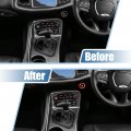 X Autohaux Air Conditioner Knob Ring Covers Engine Start Button Cover Set Fit For Dodge Challenger Charger Durango 2015-2020