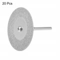 Uxcell 20 Pcs 40mm Diamond Cutting Wheels Cut Off Wheel With 4 Mandrels For Rotary Tool