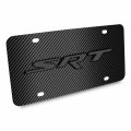Ipick Image Made For Dodge Srt Logo 3d Dark Gray On Black Carbon Fiber Pattern Stainless Steel License Plate