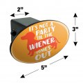 It S Not A Party Til Wiener Comes Out Dachshund Dog Funny Oval Tow Trailer Hitch Cover Plug Insert