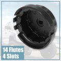 X Autohaux Oil Filter Cap Wrench 14 Flutes 4 Slots 64 5mm Removal Tool For Toyota Camry Rav4 Highlander 2 5l-5 7l Engine Black