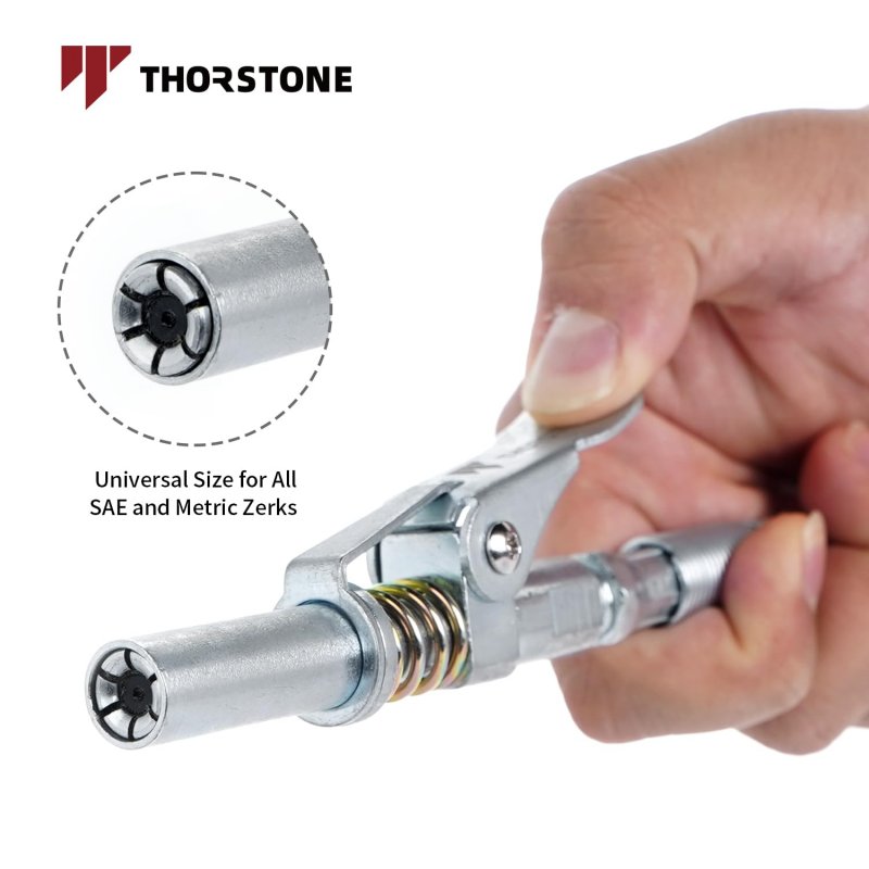18 In Spring Flex Hose And Lock Coupler Set For Grease Gun 1 8 27npt Thread 7000 Psi Working Pressure Universal Fit Pneumatic