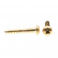 Prime-line Wood Screws Round Head Phillips Drive 8 X 1 In Solid Brass 25 Pack