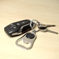 Ford White Logo Chrome Finish Flat Bottle Opener Metal Key Chain