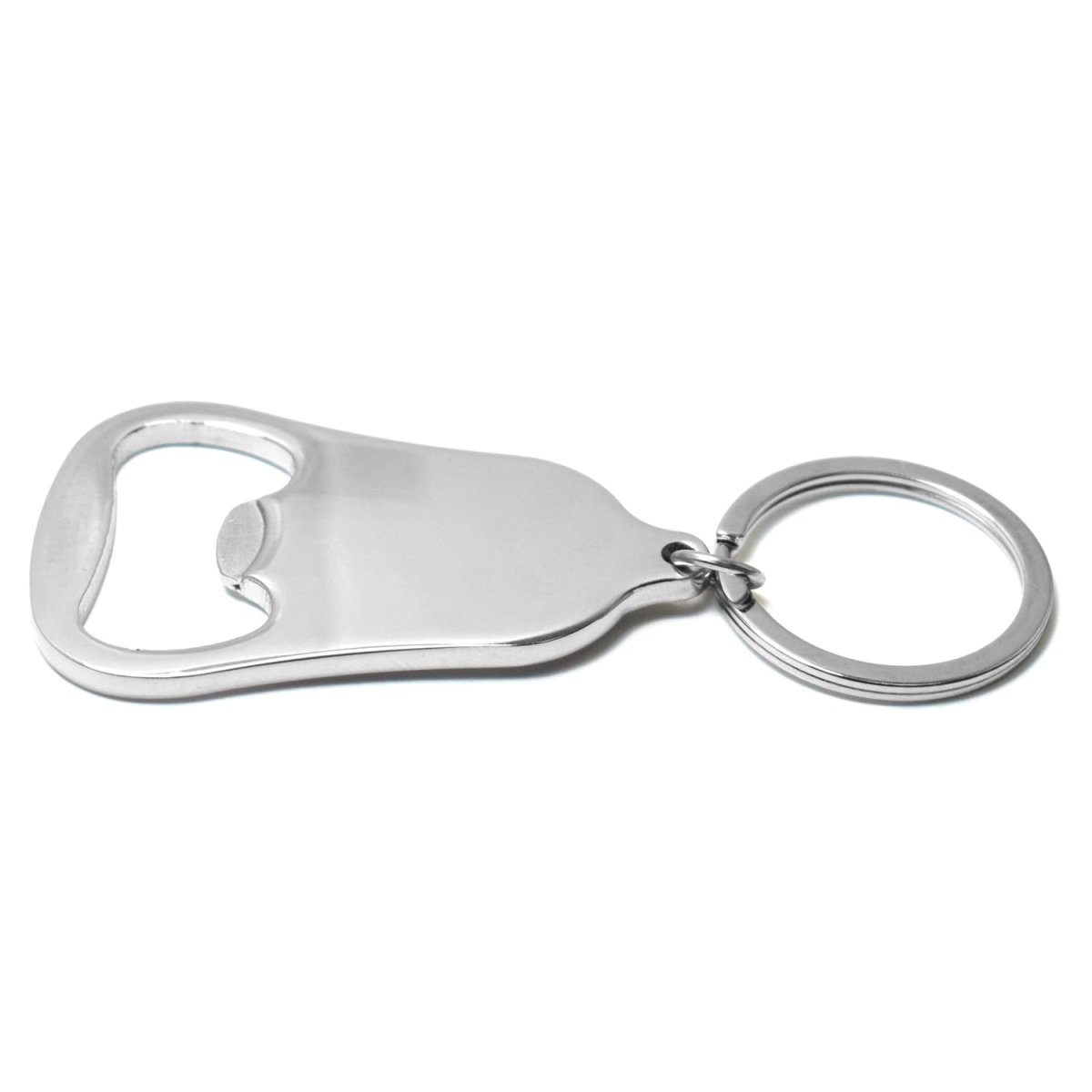 Ford White Logo Chrome Finish Flat Bottle Opener Metal Key Chain