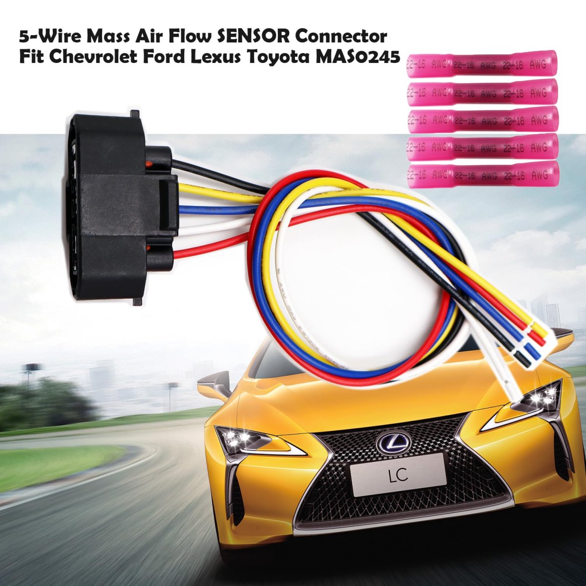 Ibvibv 5-wire Mass Air Flow Sensor Connector Plug For Chevrolet Ford Lexus Mas0245 Mas0188 245-1095