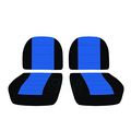 Custom Fit Rear Jump Seat Covers For 1999 To 2008 Ford Ranger Xcab Extended Cab Black And Blue Velour Two Tone Set Of 2 