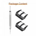Uxcell Watch Strap Clasp Replacement Set Stainless Steel Frosted Pvd Buckle Black For 22mm Width Bands With Spring Bar Remover