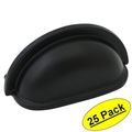 Cosmas 4310fb Flat Black Cabinet Hardware Bin Cup Drawer Handle Pull 3 Inch 76mm Hole Centers 25 Pack 