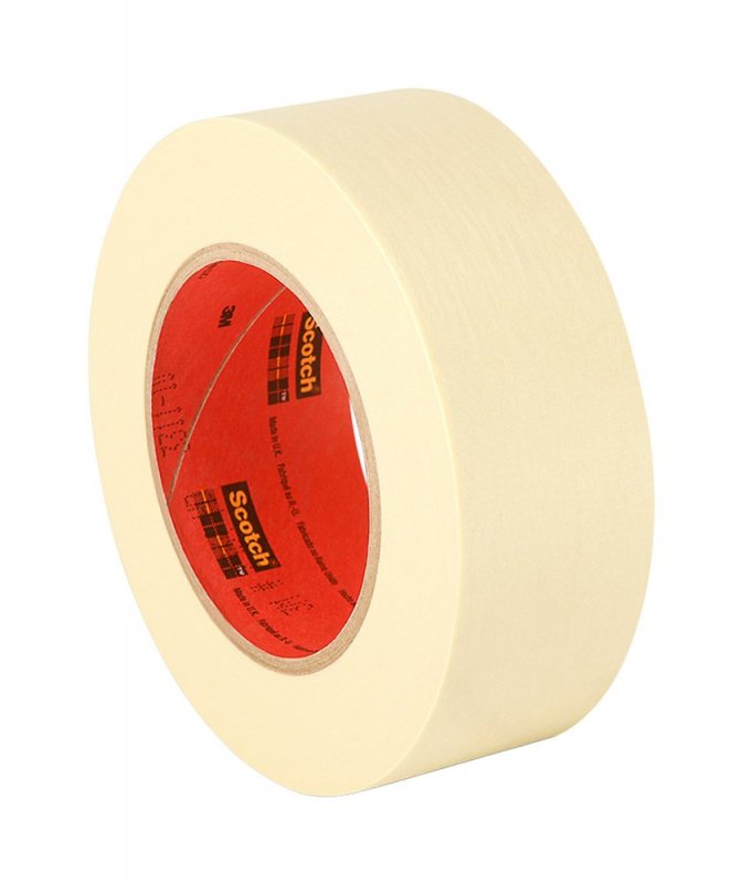 3m General Use 201 Masking Tape 1 875 In W X 180 Ft L Crepe Roll With Solvent Free Rubber Adhesive
