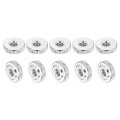 20pcs M5 Knurled Thumb Nuts Carbon Steel Round Flat Head Through Hole Handle Nut Lock Adjusting Thin Type Nickel Plated Silver 