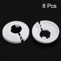 Uxcell 20-21mm Pipe Cover Decoration Pp Plastic Water Escutcheon White 8pcs