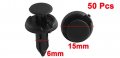 Uxcell 50 Pcs Black Plastic Splash Clips 6mmx15mmx18mm