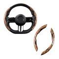 Auceli Car Wood Grain Steering Wheel Cover Anti-skid Segmented Auto Protector Automotive Interior Accessories Universal For 