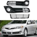 3pcs Front Bumper Fog Light Cover Grilles Replacement For 2012-2014 Camry Se 5311206210 5212806290 5212706290 