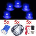 5pcs 9069a Cab Running Marker Light Lamp Smoke Round-shape Covers Wiring Pack Switch 8-3020-smd 168 Blue Led Fit For Chevrolet