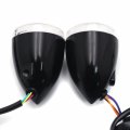 Httmt- Front Clear Led Running Brake Turn Signal Glossy Black Indicator Light Compatible With H-d Xl 883 1200 92-17 P N