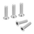 M6-1 X 25mm Flat Head Torx Anti Theft Machine Screws 20 Pcs 304 Stainless Steel Drive Countersunk Full Thread Silver 